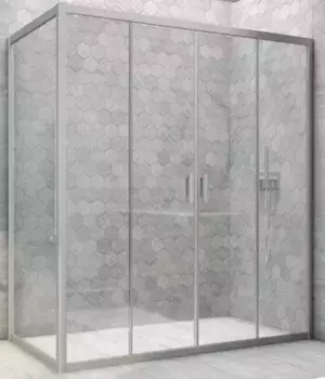 Душевой угол-ограждение «Vegas Glass» Z2P+ZPV Novo h2000 195/75 Crystal vision/хром матовый без поддона универсальный