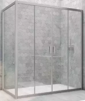 Душевой угол-ограждение «Vegas Glass» Z2P+ZPV Novo h2000 195/95 Crystal vision/хром матовый без поддона универсальный