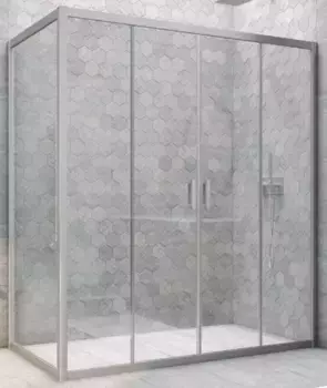 Душевой угол-ограждение «Vegas Glass» Z2P+ZPV Novo h2000 160/70 Crystal vision/хром матовый без поддона универсальный