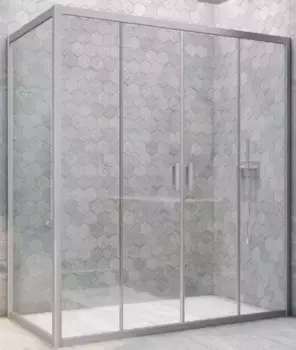 Душевой угол-ограждение «Vegas Glass» Z2P+ZPV Novo h2000 165/75 Crystal vision/хром матовый без поддона универсальный