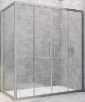 Душевой угол-ограждение «Vegas Glass» Z2P+ZPV Novo h2000 180/90 Crystal vision/хром матовый без поддона универсальный