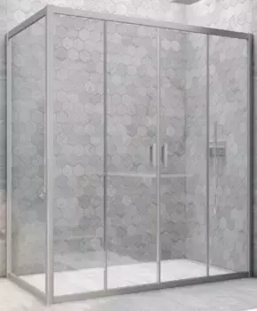 Душевой угол-ограждение «Vegas Glass» Z2P+ZPV Novo h2000 190/85 Crystal vision/хром матовый без поддона универсальный