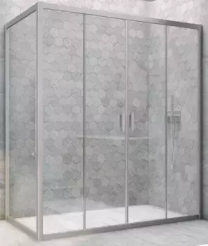 Душевой угол-ограждение «Vegas Glass» Z2P+ZPV Novo h2000 200/85 Crystal vision/хром матовый без поддона универсальный