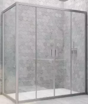 Душевой угол-ограждение «Vegas Glass» Z2P+ZPV Novo h2000 200/100 Crystal vision/хром матовый без поддона универсальный