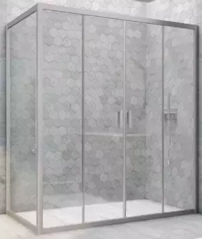 Душевой угол-ограждение «Vegas Glass» Z2P+ZPV Novo h2000 155/100 прозрачный/хром матовый без поддона универсальный