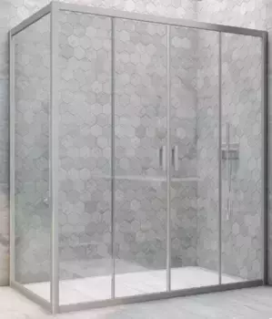 Душевой угол-ограждение «Vegas Glass» Z2P+ZPV Novo h2000 160/95 прозрачный/хром матовый без поддона универсальный
