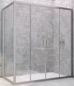 Душевой угол-ограждение «Vegas Glass» Z2P+ZPV Novo h2000 180/100 прозрачный/хром матовый без поддона универсальный