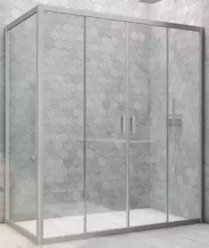 Душевой угол-ограждение «Vegas Glass» Z2P+ZPV Novo h2000 195/85 Crystal vision/хром матовый без поддона универсальный