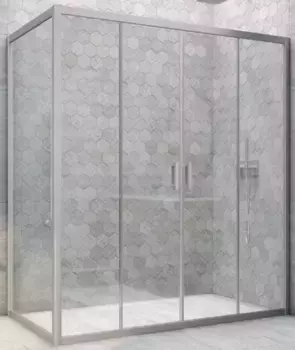Душевой угол-ограждение «Vegas Glass» Z2P+ZPV Novo h2000 215/100 Crystal vision/хром матовый без поддона универсальный
