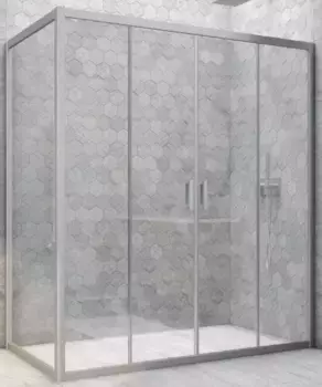 Душевой угол-ограждение «Vegas Glass» Z2P+ZPV Novo h2000 160/100 прозрачный/хром матовый без поддона универсальный