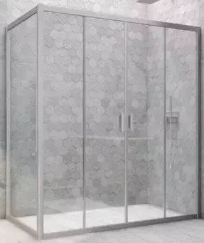 Душевой угол-ограждение «Vegas Glass» Z2P+ZPV Novo h2000 165/70 прозрачный/хром матовый без поддона универсальный
