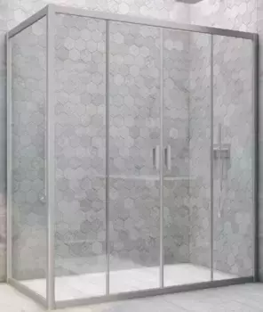 Душевой угол-ограждение «Vegas Glass» Z2P+ZPV Novo h2000 170/90 прозрачный/хром матовый без поддона универсальный