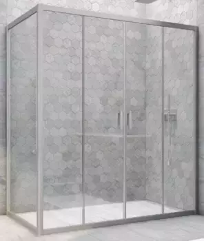 Душевой угол-ограждение «Vegas Glass» Z2P+ZPV Novo h2000 175/100 прозрачный/хром матовый без поддона универсальный