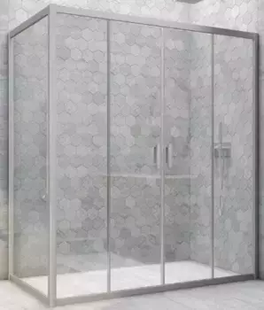 Душевой угол-ограждение «Vegas Glass» Z2P+ZPV Novo h2000 150/80 Crystal vision/хром матовый без поддона универсальный