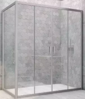 Душевой угол-ограждение «Vegas Glass» Z2P+ZPV Novo h2000 170/100 Crystal vision/хром матовый без поддона универсальный