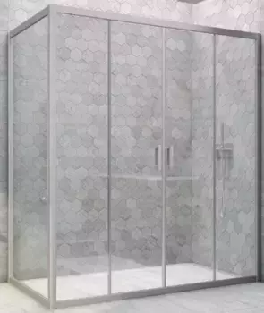 Душевой угол-ограждение «Vegas Glass» Z2P+ZPV Novo h2000 175/90 Crystal vision/хром матовый без поддона универсальный