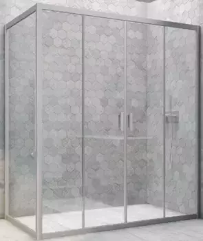 Душевой угол-ограждение «Vegas Glass» Z2P+ZPV Novo h2000 185/80 Crystal vision/хром матовый без поддона универсальный
