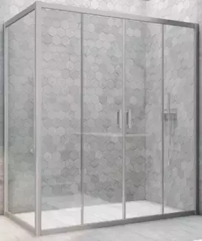 Душевой угол-ограждение «Vegas Glass» Z2P+ZPV Novo h2000 200/80 Crystal vision/хром матовый без поддона универсальный