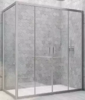 Душевой угол-ограждение «Vegas Glass» Z2P+ZPV Novo h2000 210/80 Crystal vision/хром матовый без поддона универсальный