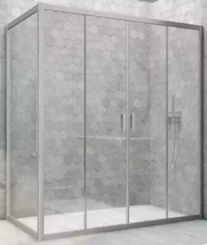 Душевой угол-ограждение «Vegas Glass» Z2P+ZPV Novo h2000 215/70 Crystal vision/хром матовый без поддона универсальный