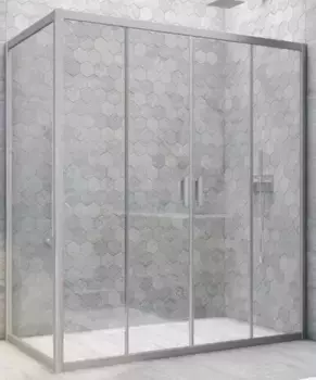 Душевой угол-ограждение «Vegas Glass» Z2P+ZPV Novo h2000 215/85 Crystal vision/хром матовый без поддона универсальный