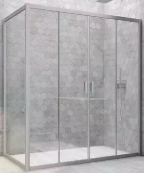 Душевой угол-ограждение «Vegas Glass» Z2P+ZPV Novo h2000 220/85 Crystal vision/хром матовый без поддона универсальный