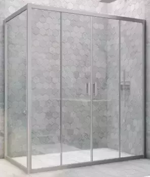 Душевой угол-ограждение «Vegas Glass» Z2P+ZPV Novo h2000 165/95 прозрачный/хром матовый без поддона универсальный