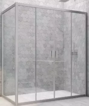 Душевой угол-ограждение «Vegas Glass» Z2P+ZPV Novo h2000 175/75 прозрачный/хром матовый без поддона универсальный