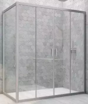 Душевой угол-ограждение «Vegas Glass» Z2P+ZPV Novo h2000 195/100 Crystal vision/хром матовый без поддона универсальный