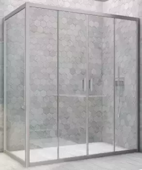 Душевой угол-ограждение «Vegas Glass» Z2P+ZPV Novo h2000 150/100 прозрачный/хром матовый без поддона универсальный