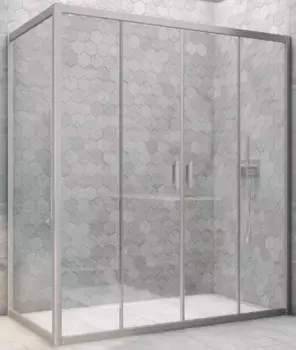 Душевой угол-ограждение «Vegas Glass» Z2P+ZPV Novo h2000 180/90 прозрачный/хром матовый без поддона универсальный