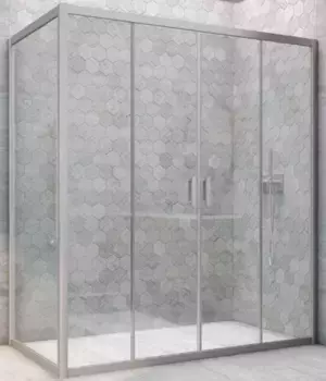 Душевой угол-ограждение «Vegas Glass» Z2P+ZPV Novo h2000 150/95 Crystal vision/хром матовый без поддона универсальный