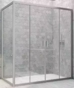 Душевой угол-ограждение «Vegas Glass» Z2P+ZPV Novo h2000 155/80 Crystal vision/хром матовый без поддона универсальный