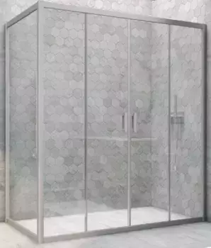 Душевой угол-ограждение «Vegas Glass» Z2P+ZPV Novo h2000 155/95 Crystal vision/хром матовый без поддона универсальный