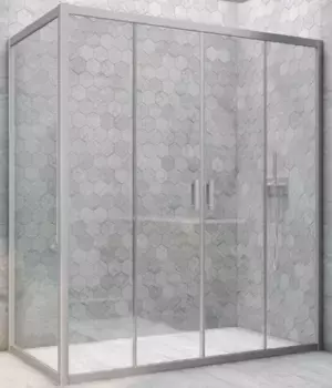 Душевой угол-ограждение «Vegas Glass» Z2P+ZPV Novo h2000 165/90 Crystal vision/хром матовый без поддона универсальный