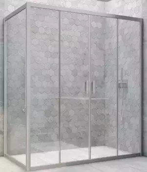 Душевой угол-ограждение «Vegas Glass» Z2P+ZPV Novo h2000 185/75 Crystal vision/хром матовый без поддона универсальный
