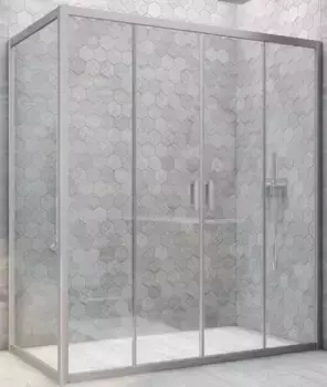Душевой угол-ограждение «Vegas Glass» Z2P+ZPV Novo h2000 205/90 Crystal vision/хром матовый без поддона универсальный
