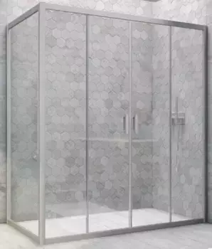 Душевой угол-ограждение «Vegas Glass» Z2P+ZPV Novo h2000 165/90 прозрачный/хром матовый без поддона универсальный