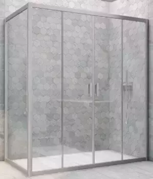 Душевой угол-ограждение «Vegas Glass» Z2P+ZPV Novo h2000 170/100 прозрачный/хром матовый без поддона универсальный