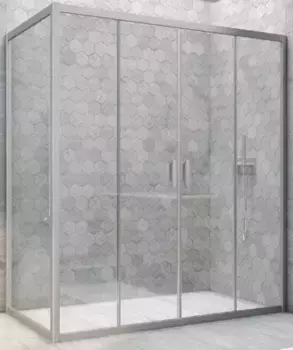 Душевой угол-ограждение «Vegas Glass» Z2P+ZPV Novo h2000 155/85 Crystal vision/хром матовый без поддона универсальный