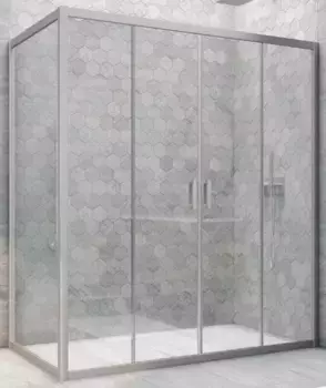 Душевой угол-ограждение «Vegas Glass» Z2P+ZPV Novo h2000 165/80 Crystal vision/хром матовый без поддона универсальный