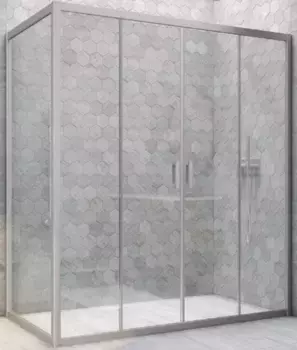 Душевой угол-ограждение «Vegas Glass» Z2P+ZPV Novo h2000 165/100 Crystal vision/хром матовый без поддона универсальный
