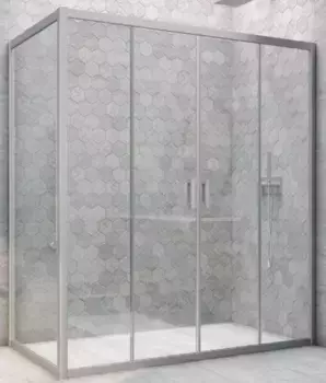 Душевой угол-ограждение «Vegas Glass» Z2P+ZPV Novo h2000 180/75 Crystal vision/хром матовый без поддона универсальный