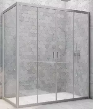 Душевой угол-ограждение «Vegas Glass» Z2P+ZPV Novo h2000 180/100 Crystal vision/хром матовый без поддона универсальный