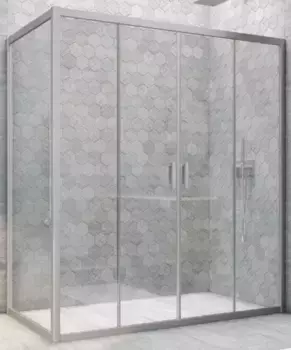 Душевой угол-ограждение «Vegas Glass» Z2P+ZPV Novo h2000 205/75 Crystal vision/хром матовый без поддона универсальный