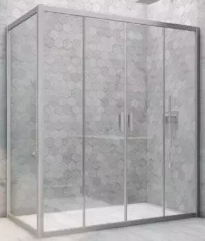 Душевой угол-ограждение «Vegas Glass» Z2P+ZPV Novo h2000 215/95 Crystal vision/хром матовый без поддона универсальный