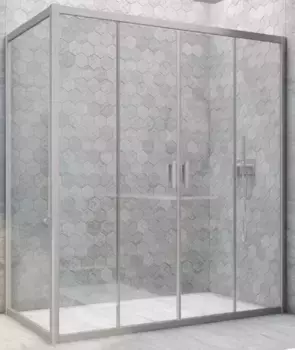 Душевой угол-ограждение «Vegas Glass» Z2P+ZPV Novo h2000 155/75 прозрачный/хром матовый без поддона универсальный
