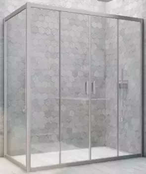 Душевой угол-ограждение «Vegas Glass» Z2P+ZPV Novo h2000 165/100 прозрачный/хром матовый без поддона универсальный