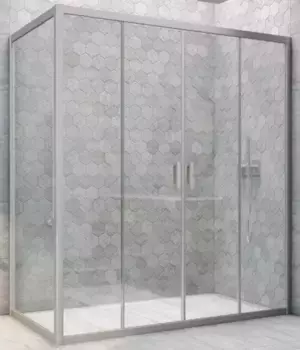 Душевой угол-ограждение «Vegas Glass» Z2P+ZPV Novo h2000 175/90 прозрачный/хром матовый без поддона универсальный