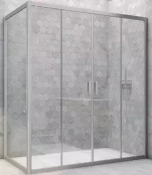 Душевой угол-ограждение «Vegas Glass» Z2P+ZPV Novo h2000 180/80 прозрачный/хром матовый без поддона универсальный
